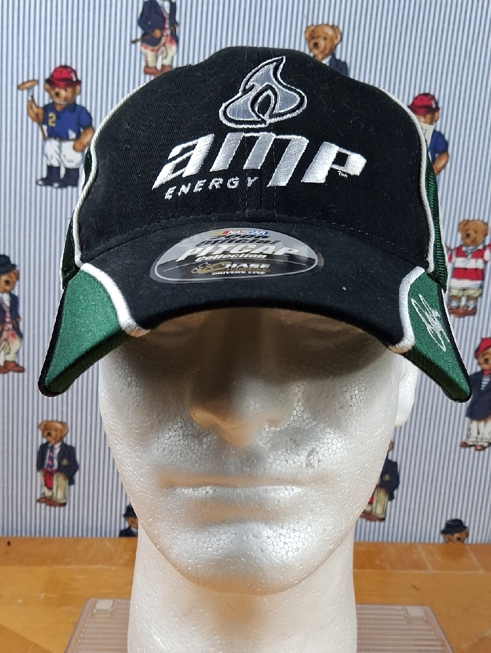 Deadstock 2008 Nascar Dale Jr. Amp Energy Spell-out Black & White Velcro Tab Hat
